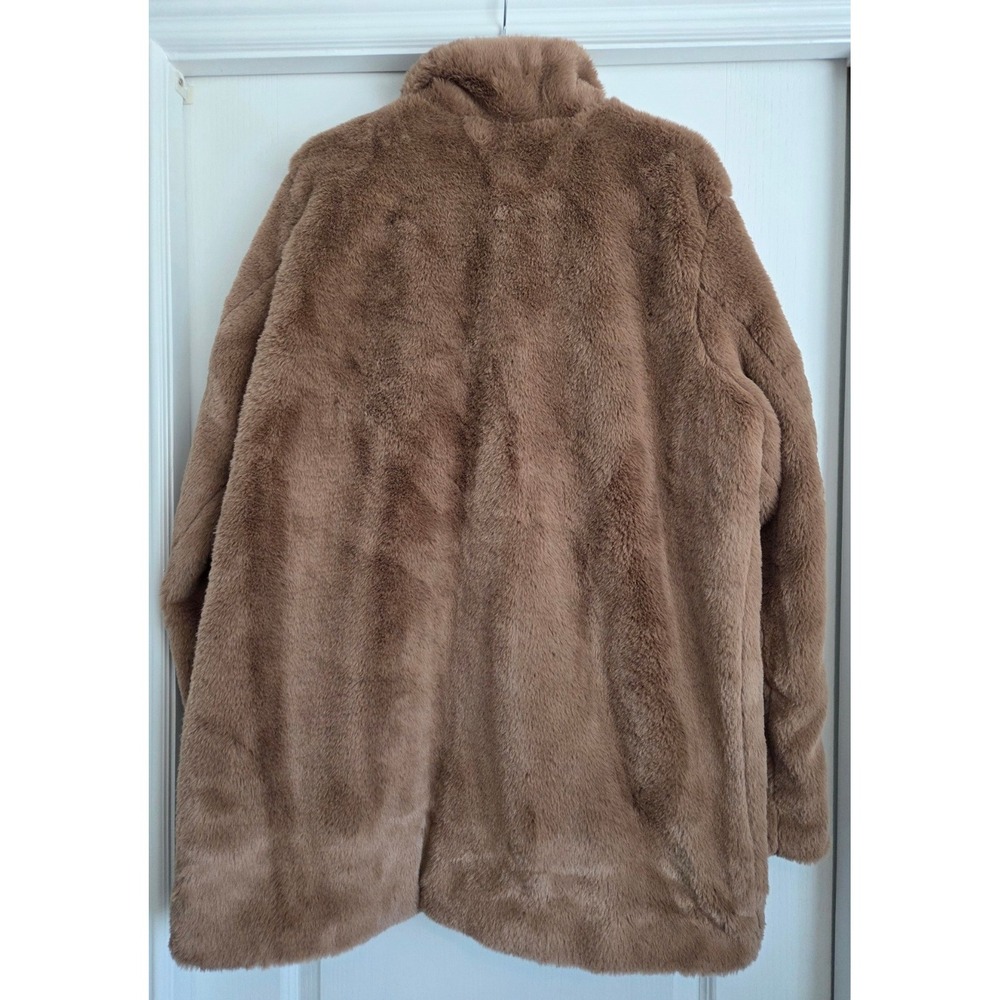 Wit & Wisdom Brown Plush Faux Fur Teddy Coat Women's Sz XL Warm Outerwear - Picture 4 of 9
